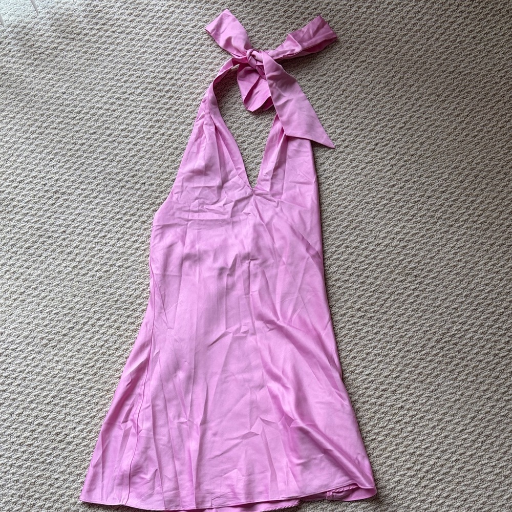 wild fable Pink Halter Tie Mini Dress